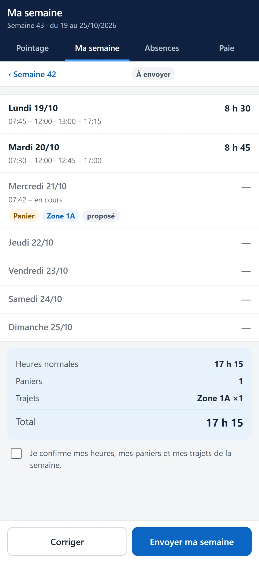 Semaine du salarié sur téléphone